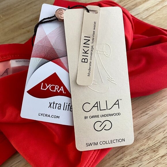 Calia By Carrie Underwood Wide Banded Bikini Bottom Swim Hibiscus NWT Women's XL - Picture 5 of 7